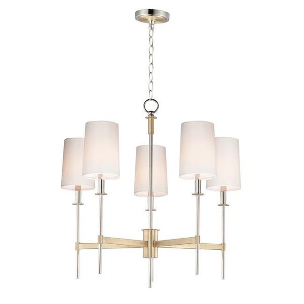 Maxim Lighting Maxim Lighting 32395OFSBRPN Uptown 5-Light Chandelier - Satin Brass & Polished Nickel 32395OFSBRPN